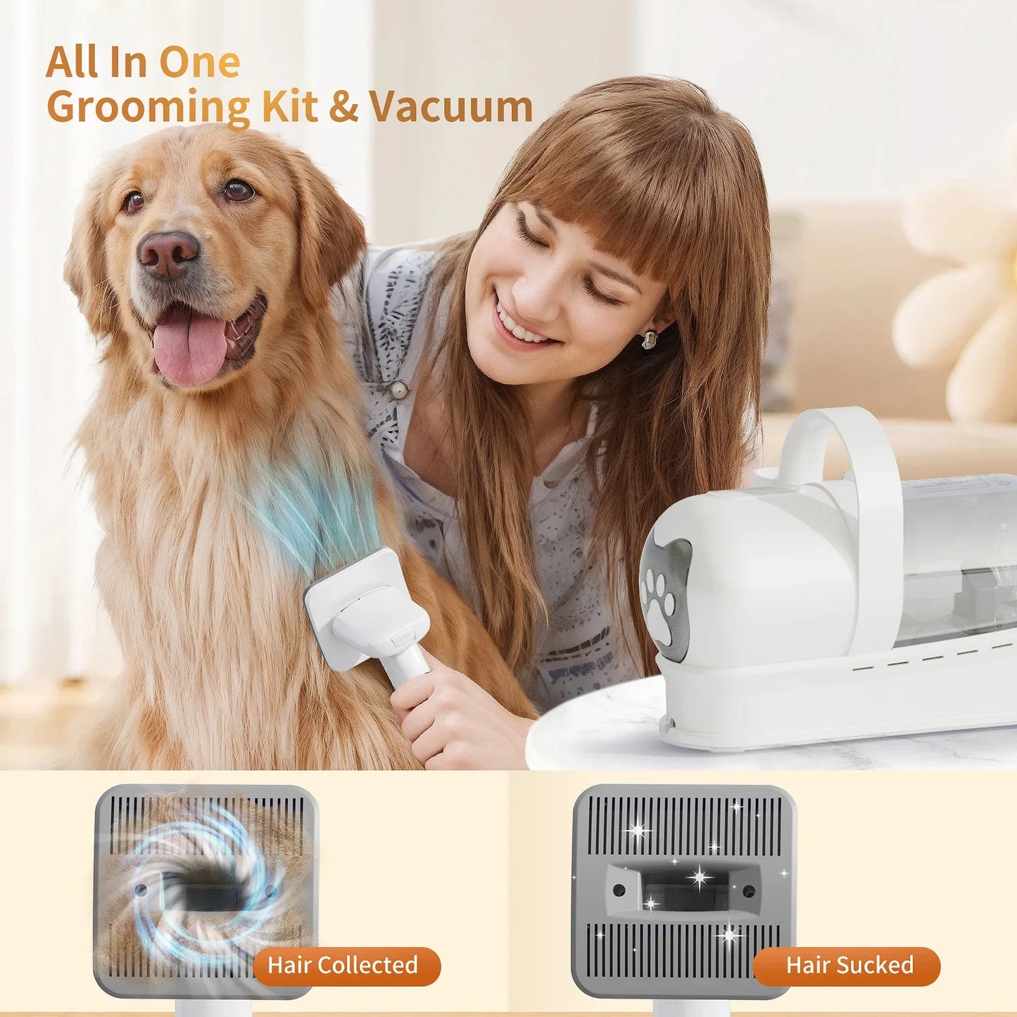 Kit d’aspirateur de toilettage pour animaux